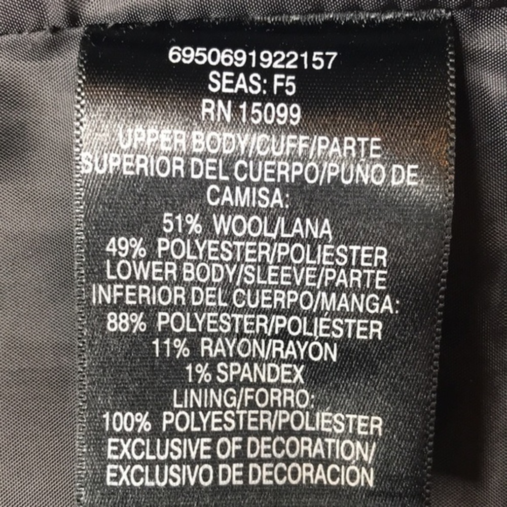METAPHOR Wool Blend and Vegan Leather Coat Gray S - Picture 10 of 10